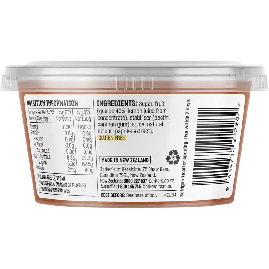 Barkers Fruit For Cheese Fruit Paste Quince 225g