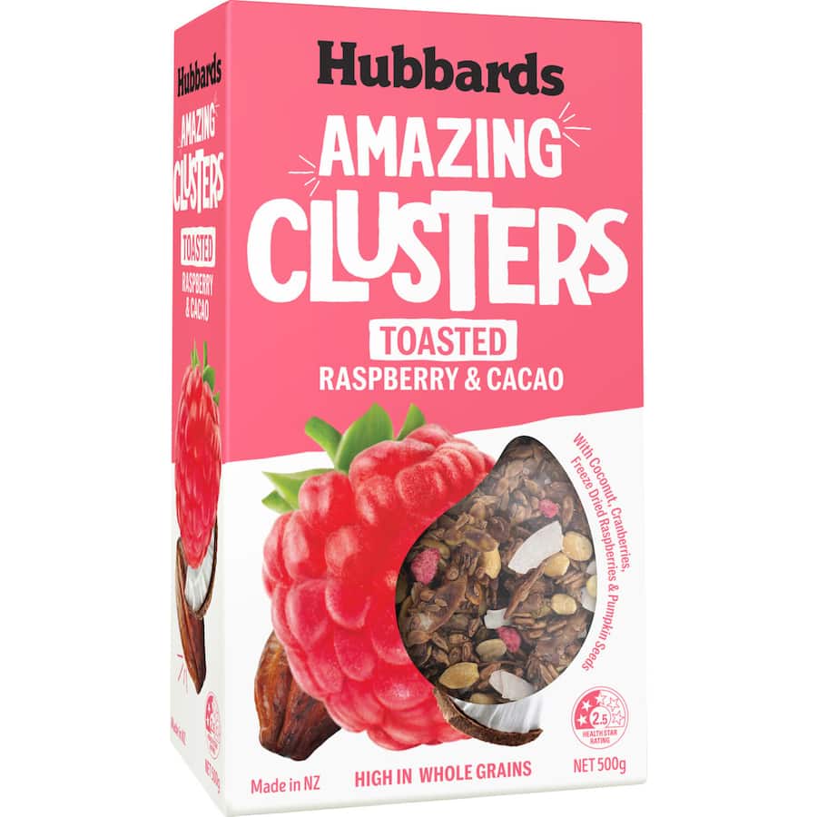 Hubbards Amazing Clusters Cereal Raspberry & Cacao 500g