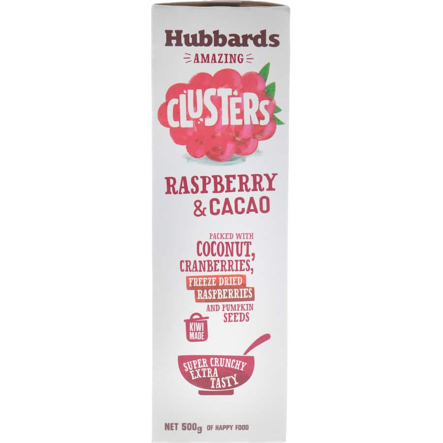 Hubbards Amazing Clusters Cereal Raspberry & Cacao 500g