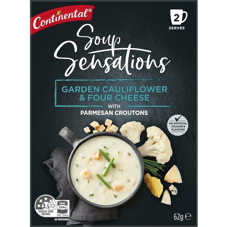 Continental Sensations Instant Soup Cauliflower & Cheese 62g 2pack
