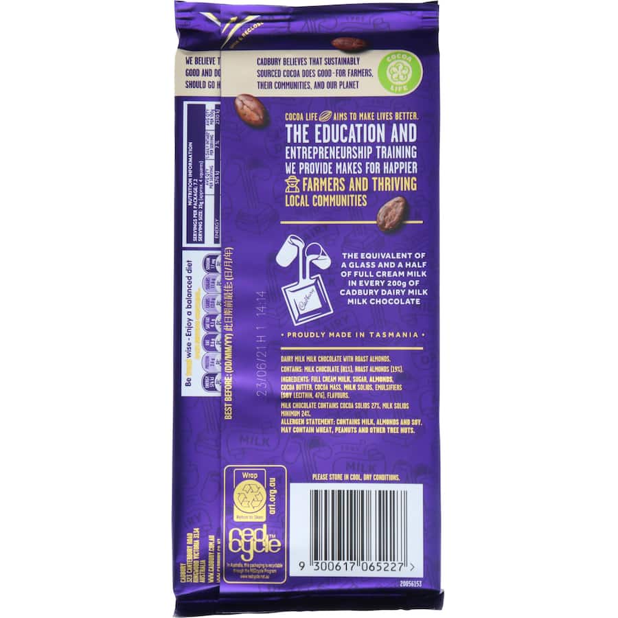 Cadbury Chocolate Dairy Milk Roast Almond 180g