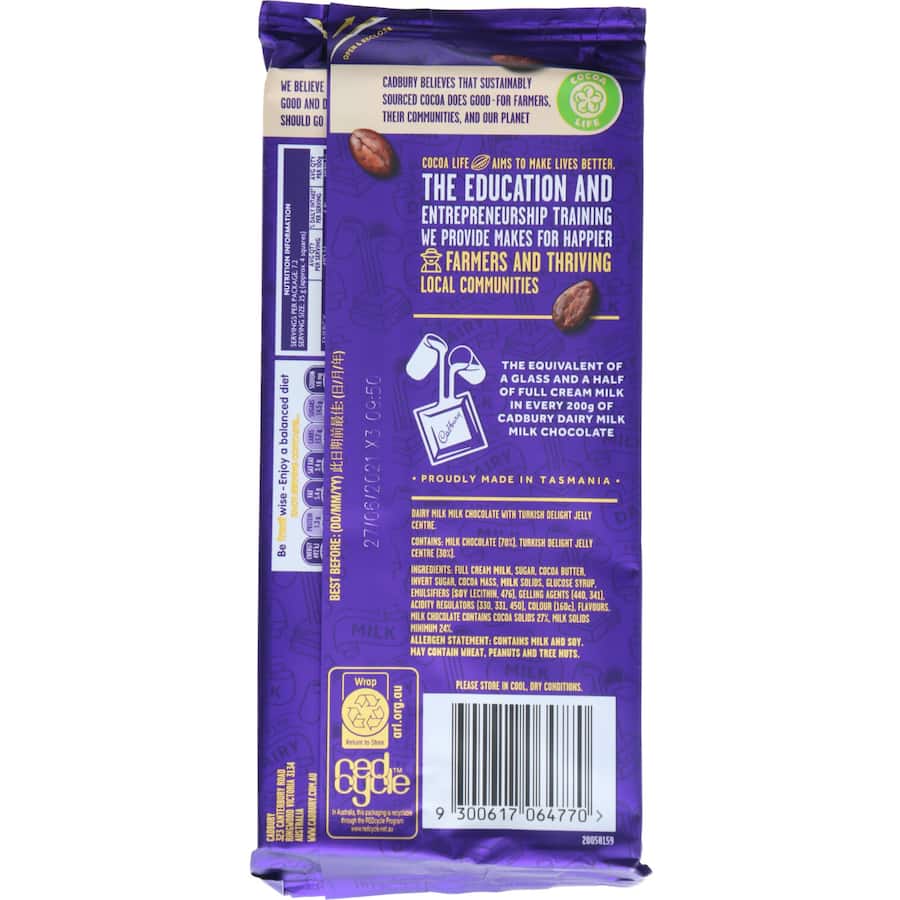 Cadbury Chocolate Dairy Milk Turkish Delight 180g