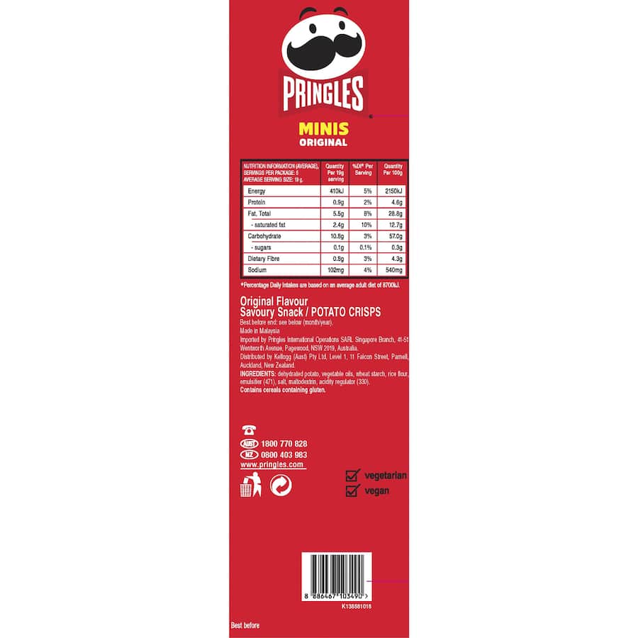 Pringles Chips Minis Original 95g Multipack 5pack