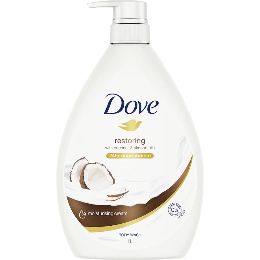 Dove Body Wash Restoring Coconut Almond Oil 1L