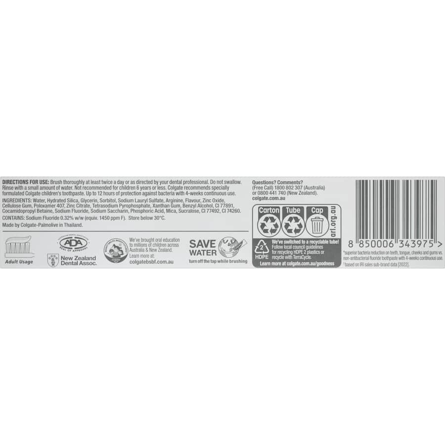 Colgate Total Antibacterial Toothpaste Mint Stripe Tube 115g