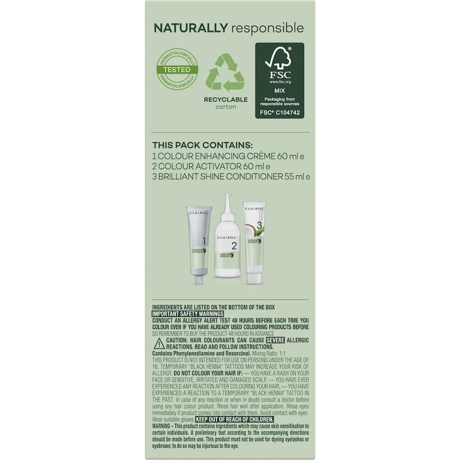 Clairol Natural Instincts Hair Colour Nutmeg 4 Dark Brown 1pack