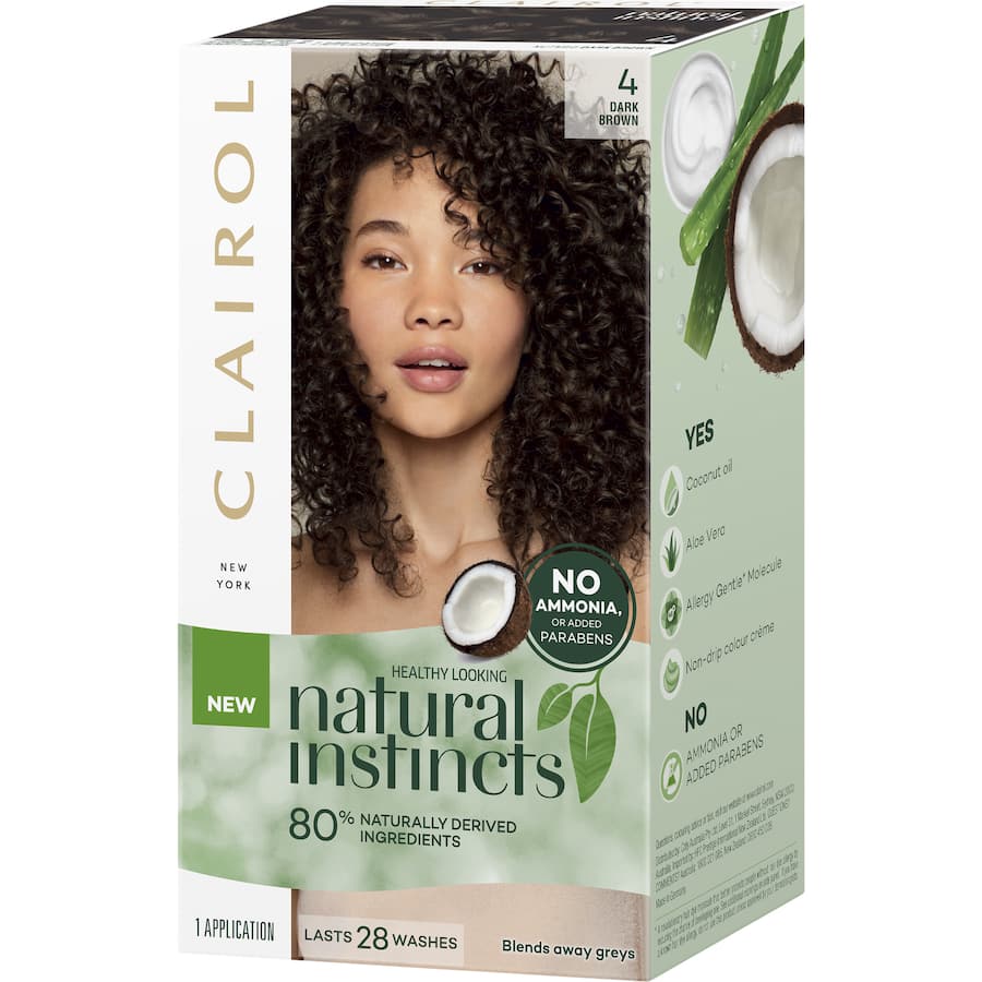 Clairol Natural Instincts Hair Colour Nutmeg 4 Dark Brown 1pack