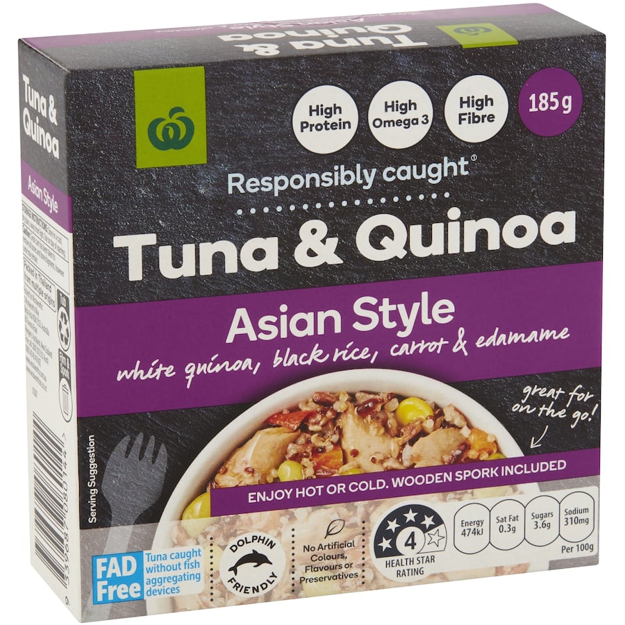 Woolworths Tuna & Quinoa Asian Style Pottle 185g