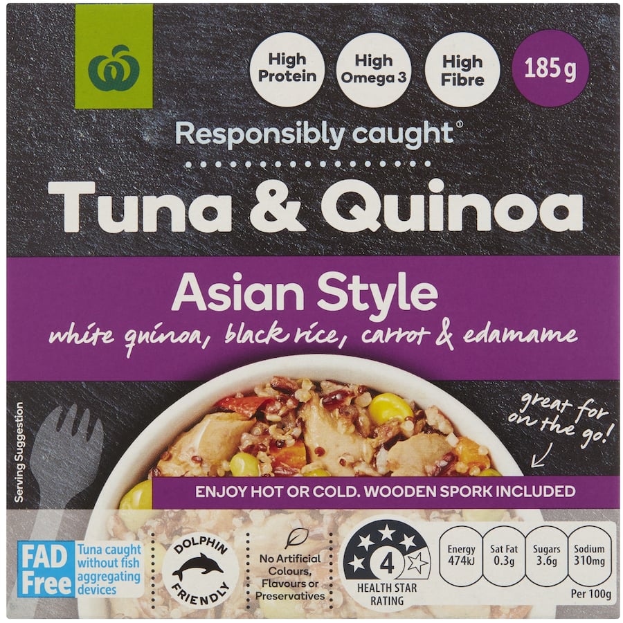 Woolworths Tuna & Quinoa Asian Style Pottle 185g
