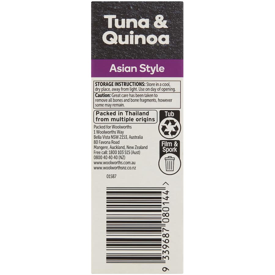 Woolworths Tuna & Quinoa Asian Style Pottle 185g