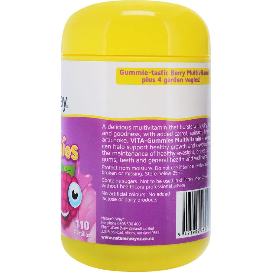 Natures Way Kids Smart Multi-vitamins + Vegies Berry Flavour Pastilles 110pack