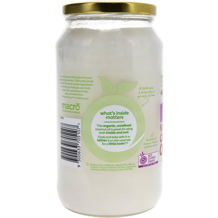 Macro Organic Virgin Coconut Oil Jar 900g