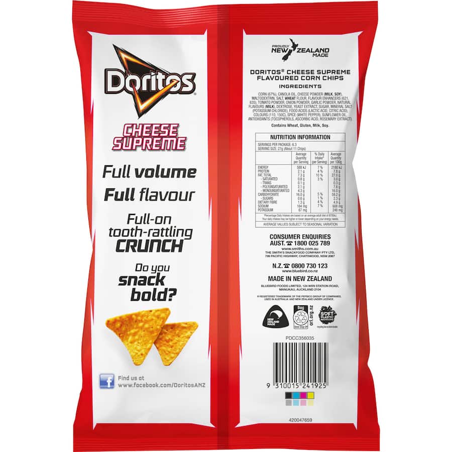 Doritos Corn Chips Cheese Supreme 170g