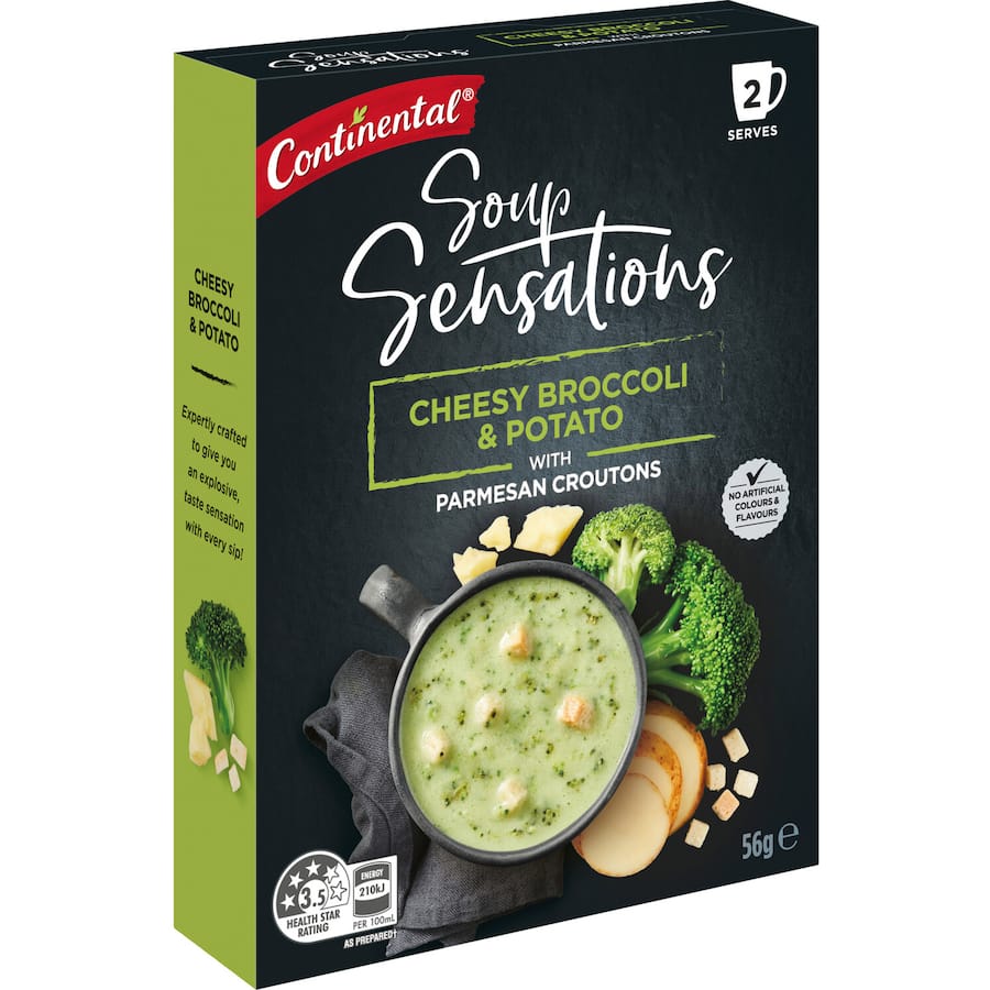Continental Sensations Instant Soup Cheesy Broccoli & Potato 56g 2pack