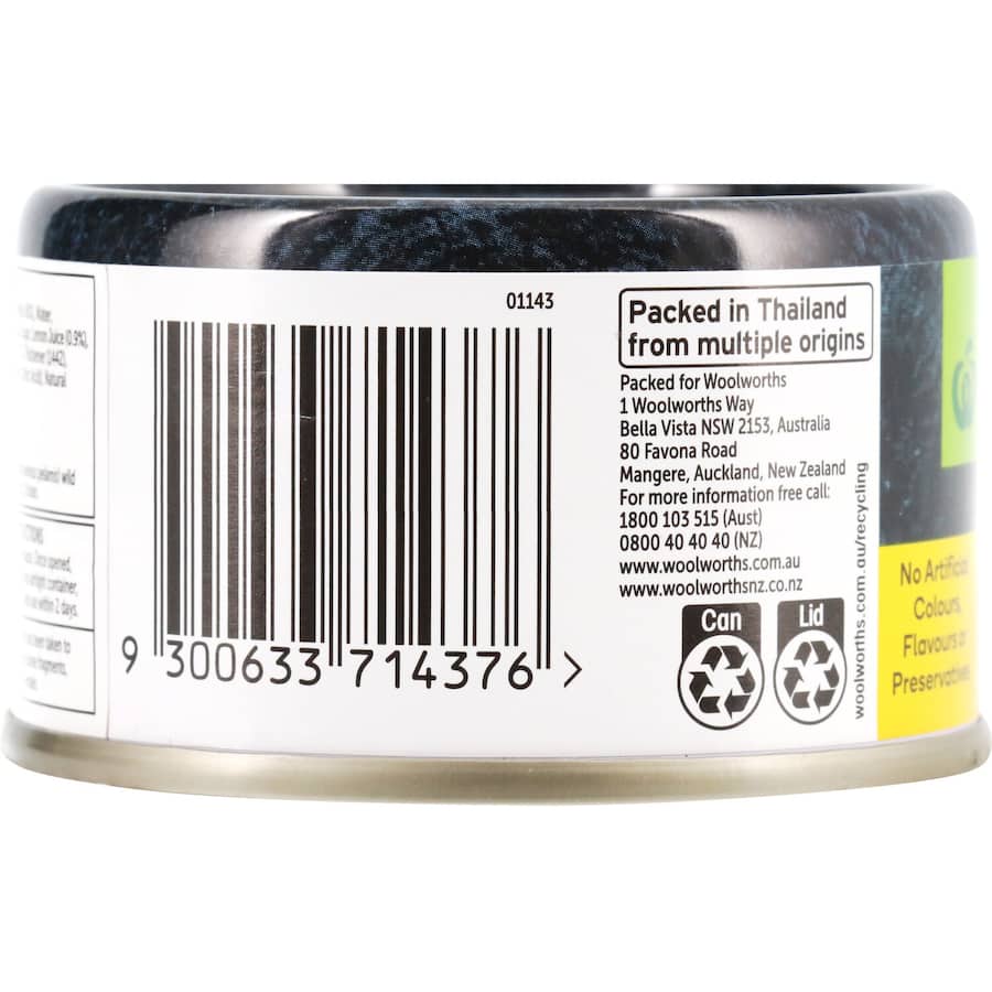 Woolworths Tuna Lemon & Pepper Tear tab can 95g