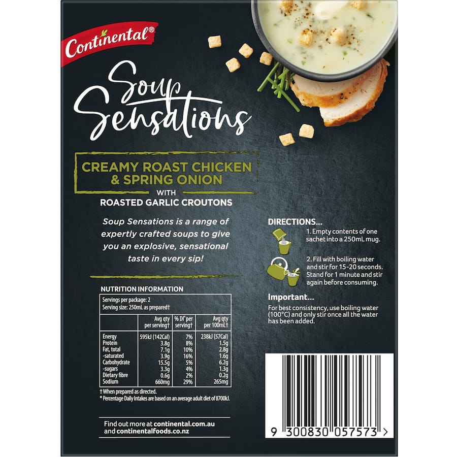 Continental Soup Sensations Creamy Roast Chicken & Spring Onion Pack 61g
