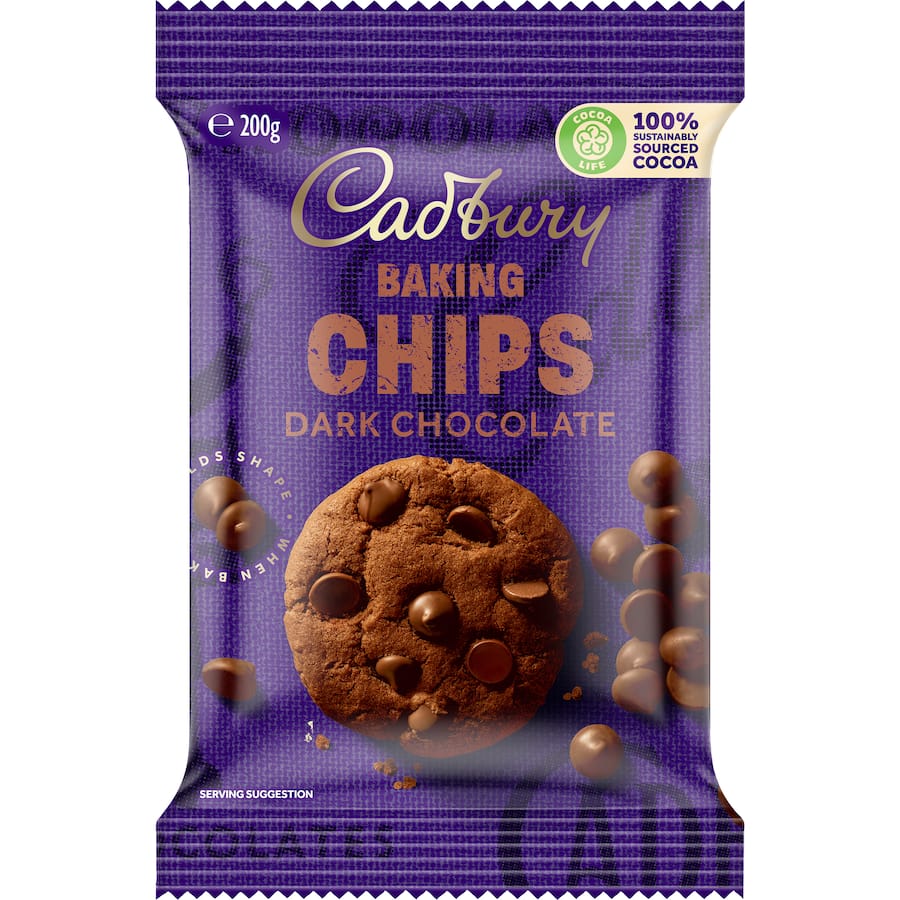 Cadbury Baking Chocolate Chips Dark 200g