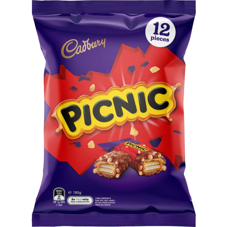 Cadbury Chocolate Sharepack Picnic 180g bag 12pack