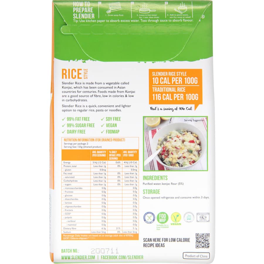 Slendier Slim Konjac Rice Style 400g