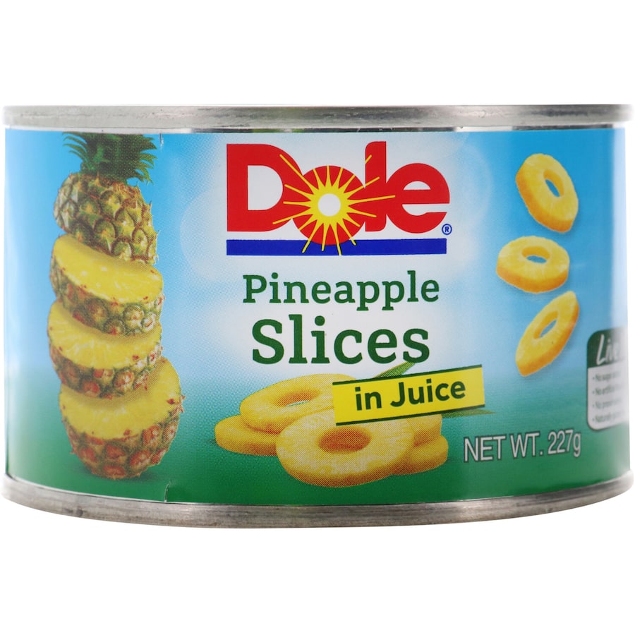 Dole Tropical Pineapple Slices In Juice Can 227g