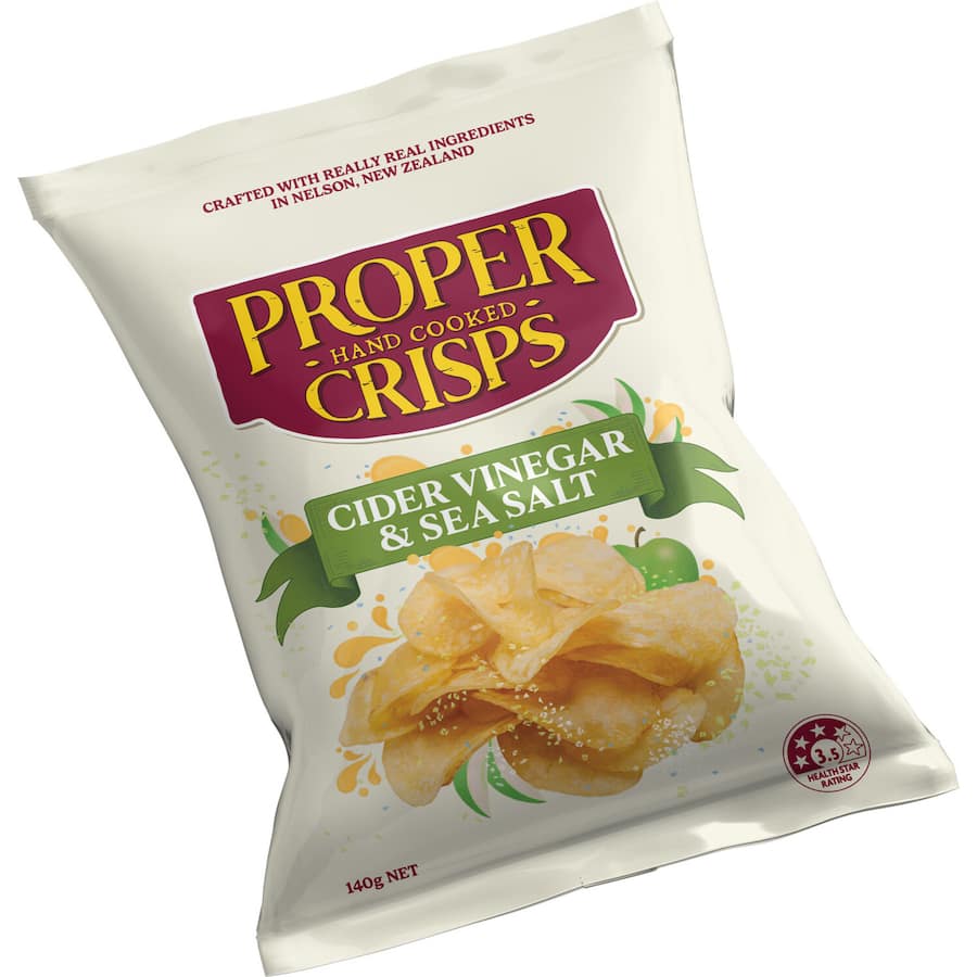 Proper Crisps Chips Cider Vinegar & Sea Salt 140g