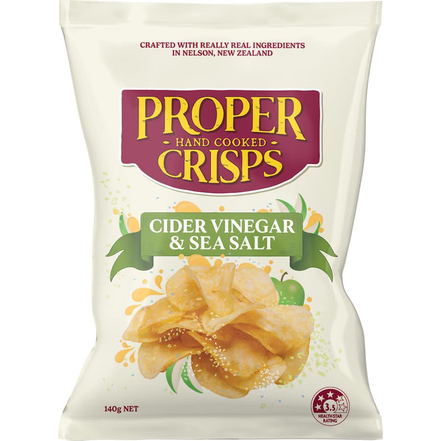 Proper Crisps Chips Cider Vinegar & Sea Salt 140g
