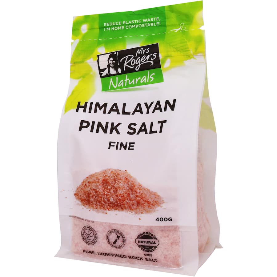 Mrs Rogers Naturals Himalayan Pink Salt Fine Resealable bag 400g