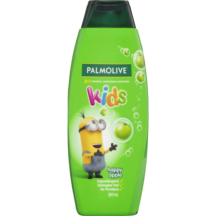 Palmolive Kids 3 In 1 Bodywash Shampoo Conditioner Happy Apple 350mL