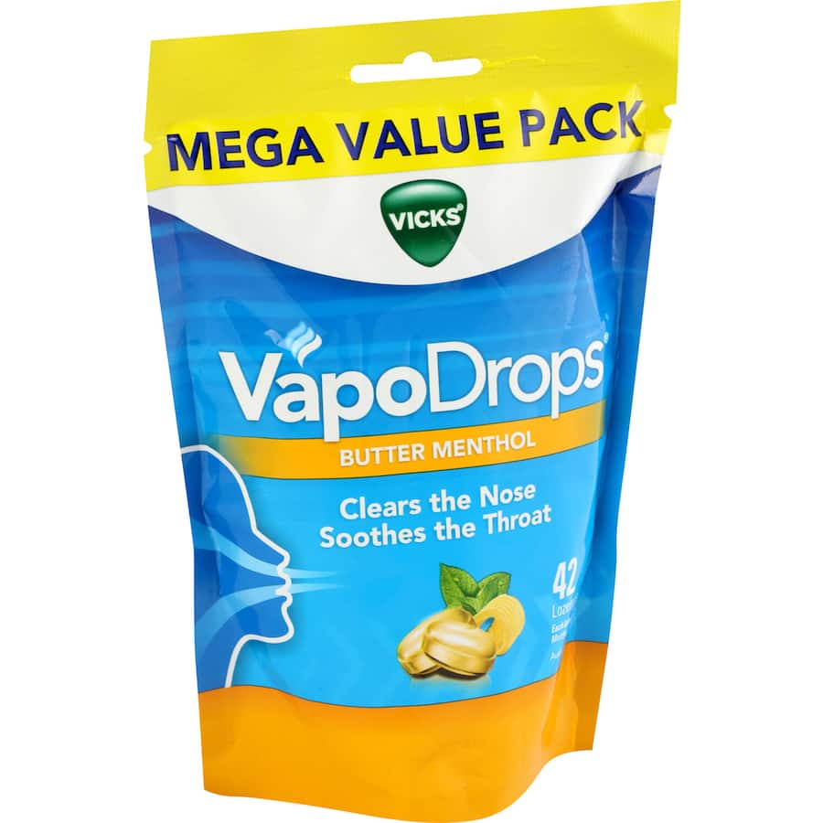 Vicks Vapodrops Lozenges Butter Menthol 42pack