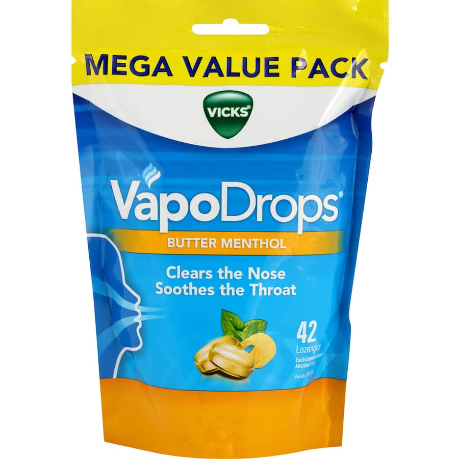Vicks Vapodrops Lozenges Butter Menthol 42pack