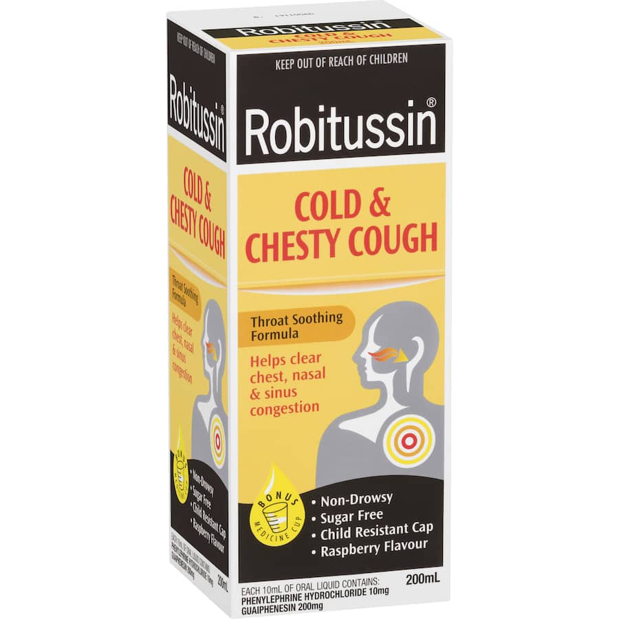 Robitussin Cough Medicine Cold & Chesty Cough 200mL
