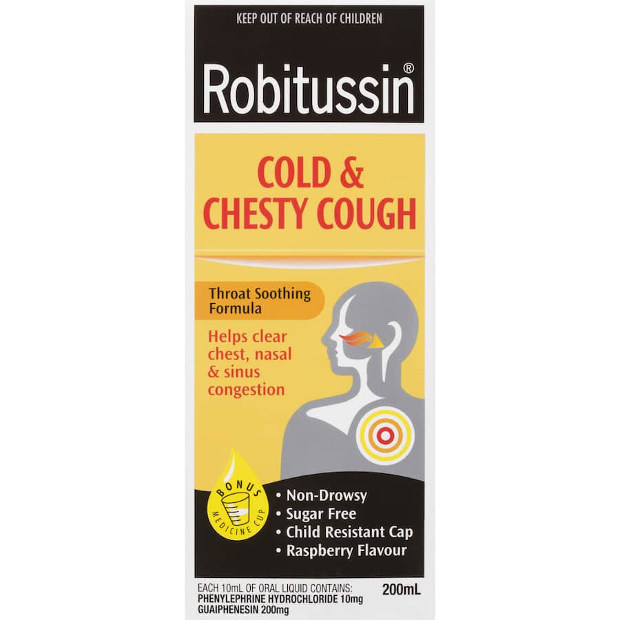 Robitussin Cough Medicine Cold & Chesty Cough 200mL