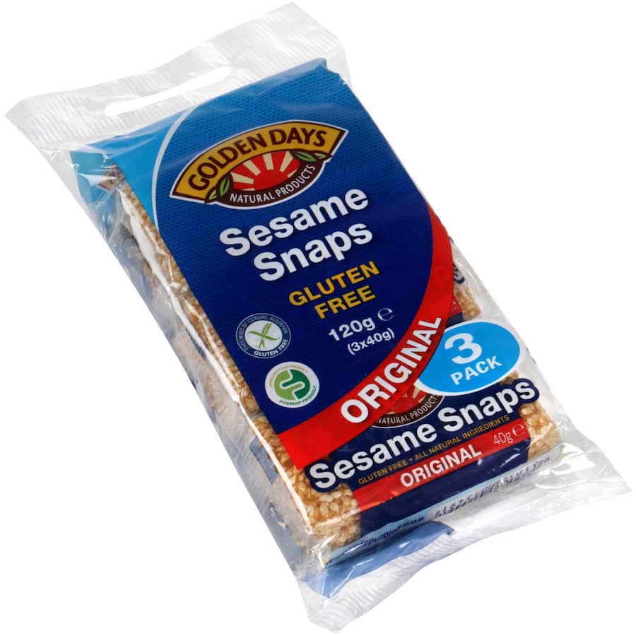 Golden Days Sesame Snaps Original 120g 3pack