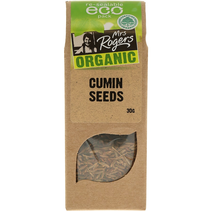 Mrs Rogers Eco Pack Cumin Seeds Organic Box 30g
