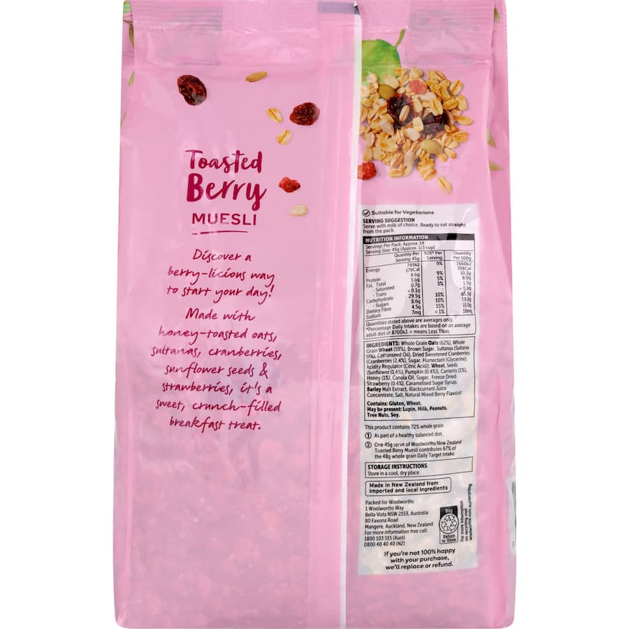 Woolworths Muesli Toasted Berry 650g