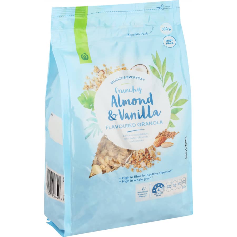 Woolworths Granola Vanilla Almond 500g