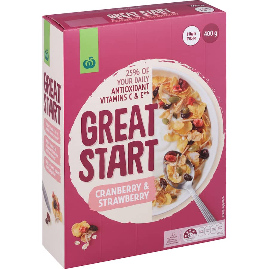 Woolworths Great Start Cereal Antioxidant - Fruit 400g