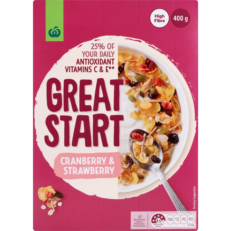 Woolworths Great Start Cereal Antioxidant - Fruit 400g