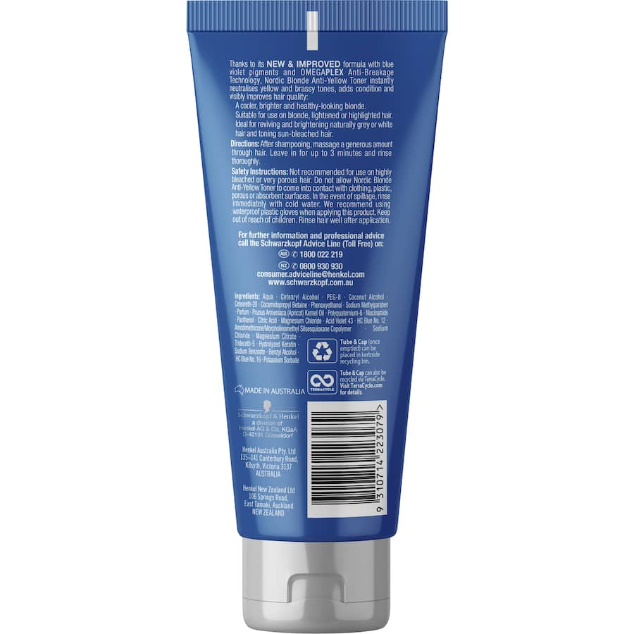 Nordic Blonde Hair Toner Anti-yellow Tube