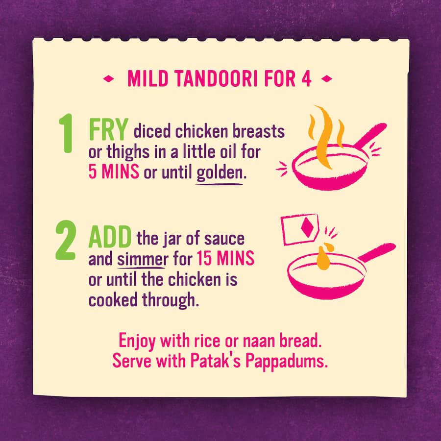 Pataks Curry Sauce Tandoori Mild Jar 450g