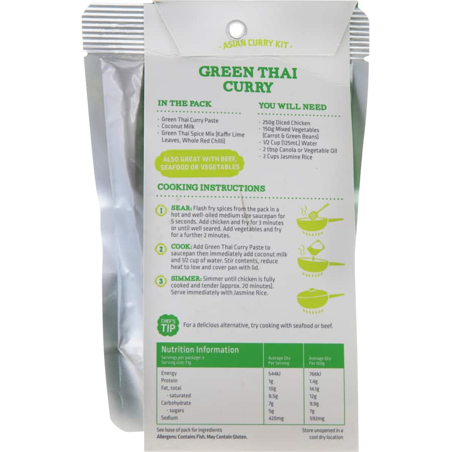 Street Kitchen Meal Kit Green Thai Curry Packet 285g