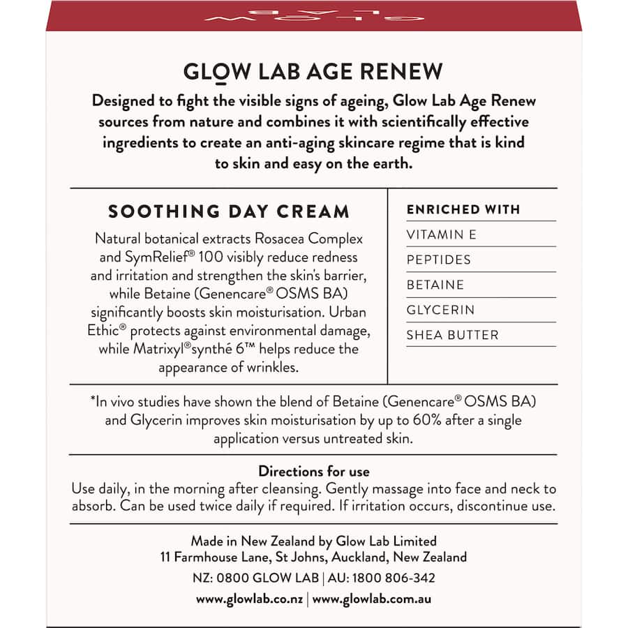 Glow Lab Age Renew Day Cream Soothing Pot 50g