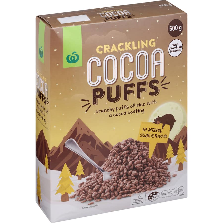 Woolworths Cereal Crackling Cocoa Puffs 500g