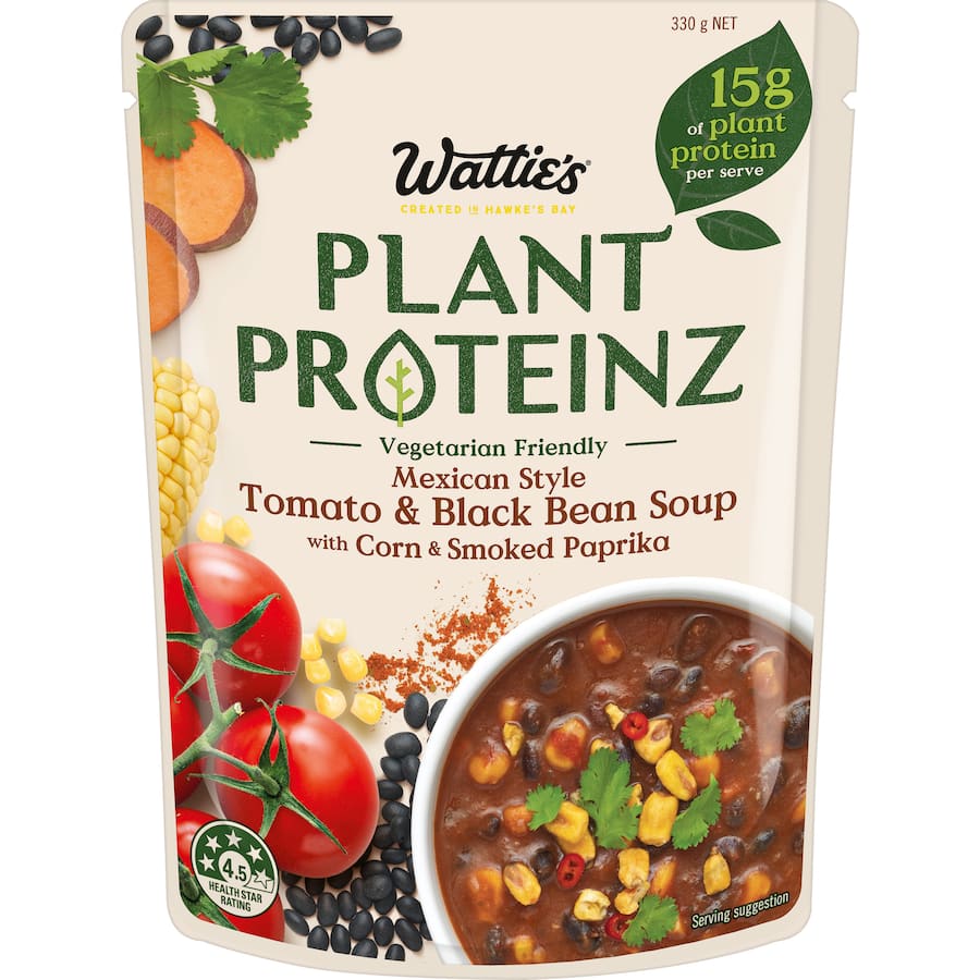 Wattie's Plant Proteinz Soup Mexican, Tomato & Beans Pouch 330g