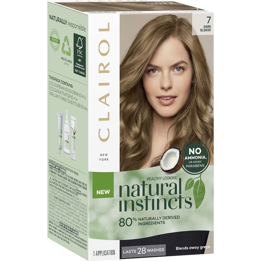 Clairol Natural Instincts Hair Colour 7 Dark Blonde 1pack