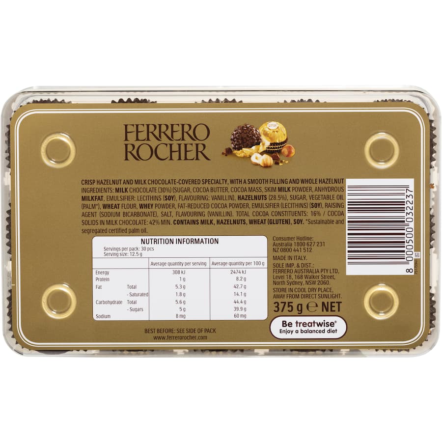 Ferrero Rocher Chocolate Box 375g 30pack