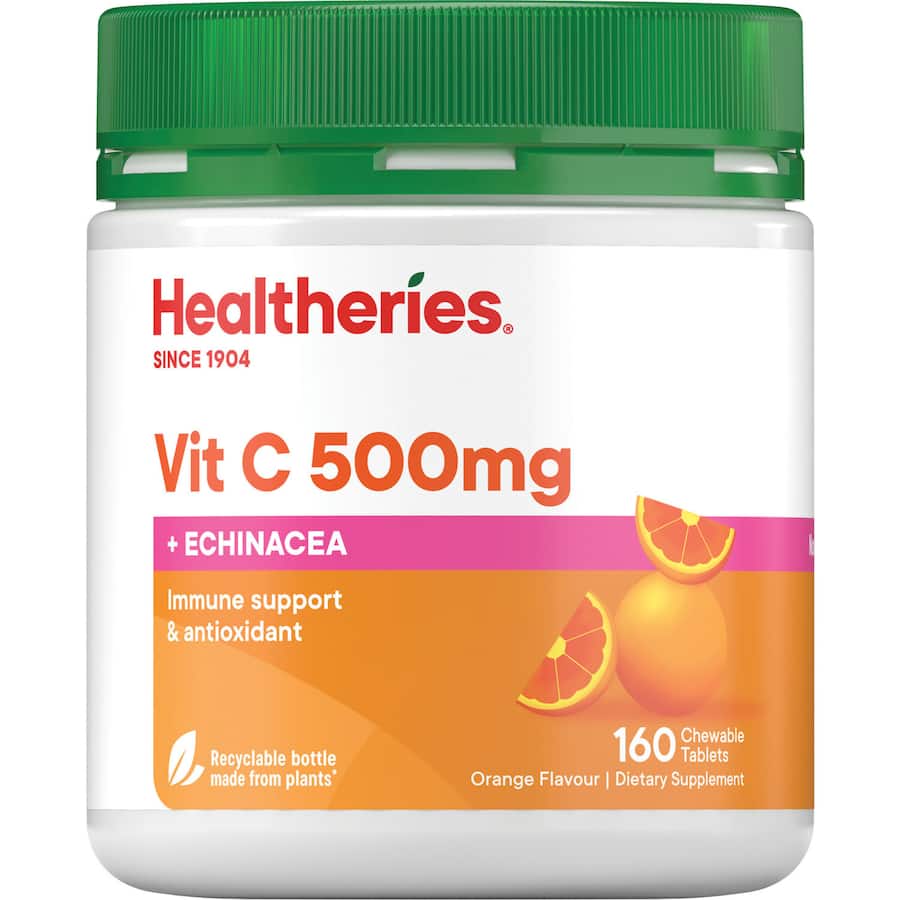 Healtheries Vitamin C With Echinacea 500mg Chewable tablets 160pack