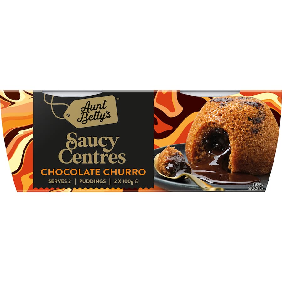 Aunt Bettys Saucy Pudding Chocolate Churro 200g Pottles 2x100g