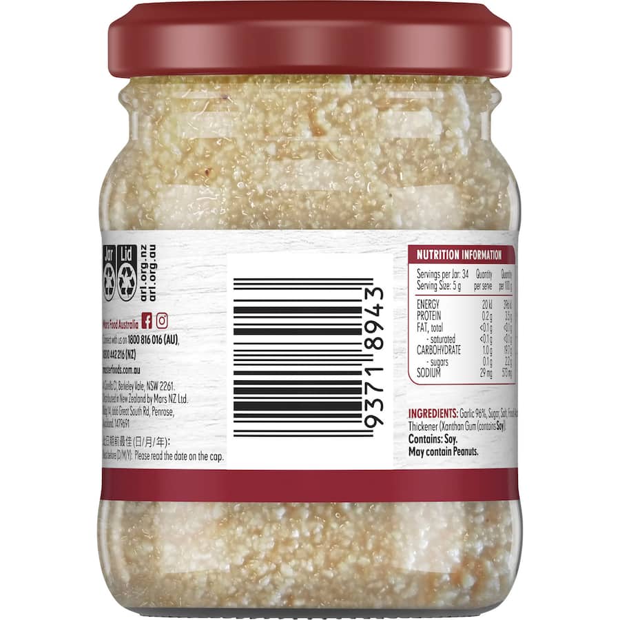Masterfoods Garlic Finely Crushed Jar 170g