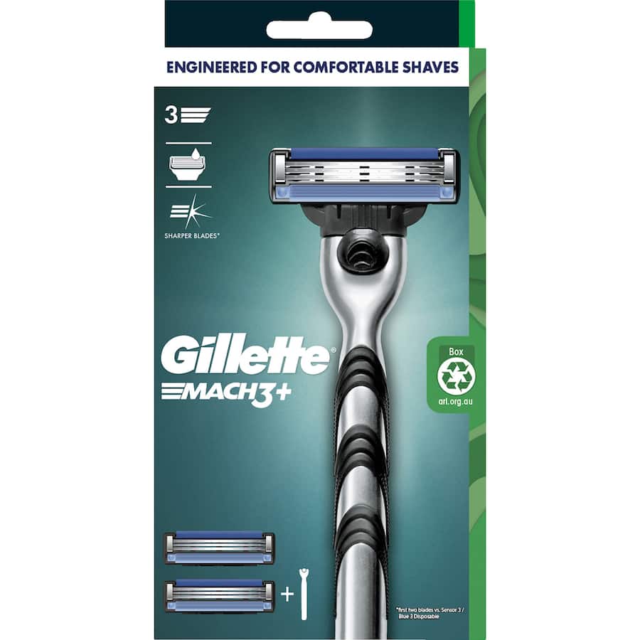 Gillette Mach3+ Razor & 2 Refills 1pack
